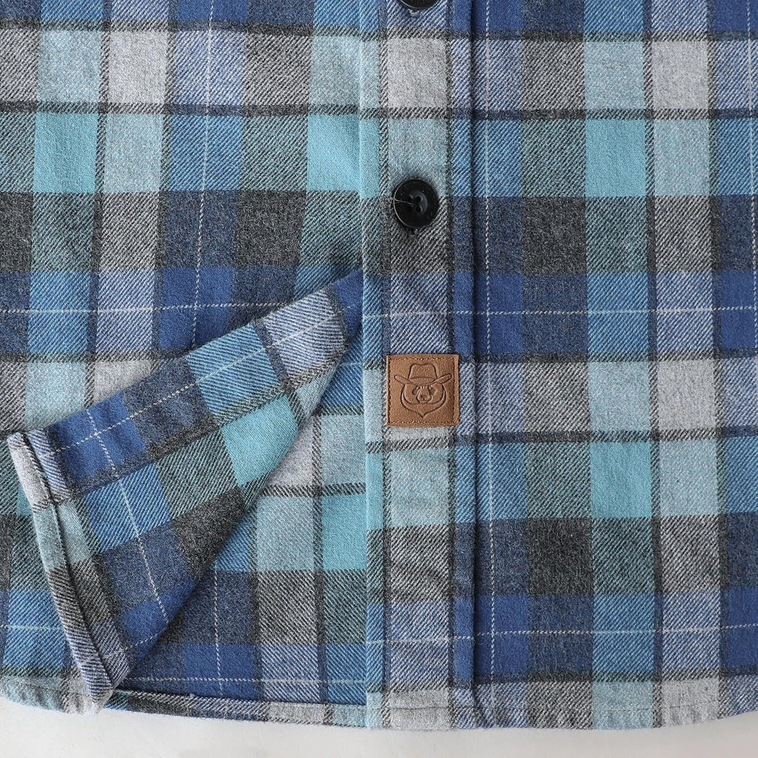 Dubinik® Flanellhemd Herren Flanellhemden Herren Langarm Regular Fit Kariert Button Down Warm Freize