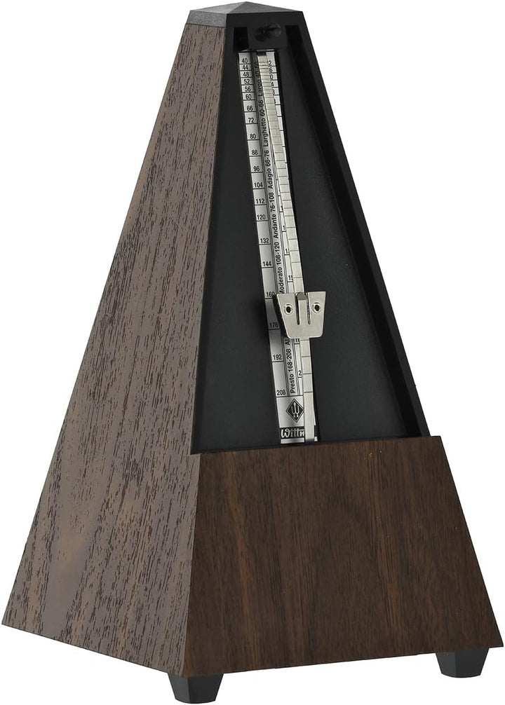Wittner Metronom 804K Kunststoffgehäuse ohne Glocke Taktell Pyramidenform Nussbaum-Maserung, Nussbau