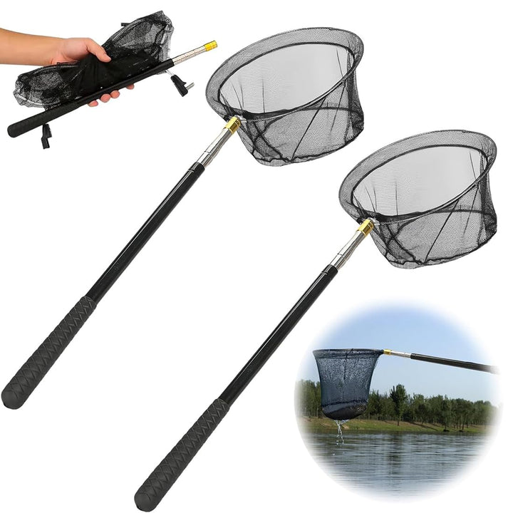 Schmetterlingsnetz und Fischkescher - 2er Set Teleskop Kescher aus Aluminium für Schmetterlinge, Vög