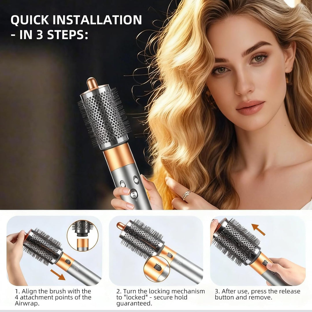 Grosse Runde Volumenbürste für Dyson Airwrap HS01/HS05/HS08, für schlaffes flaches Haar, mit langen
