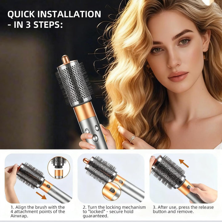 Grosse Runde Volumenbürste für Dyson Airwrap HS01/HS05/HS08, für schlaffes flaches Haar, mit langen