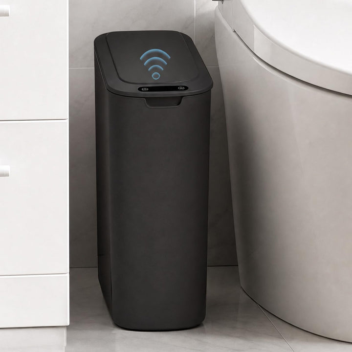 LIROPAU Abfalleimer für Badezimmer, 25 l, automatischer Kücheneimer mit Deckel, wasserdicht, elektri