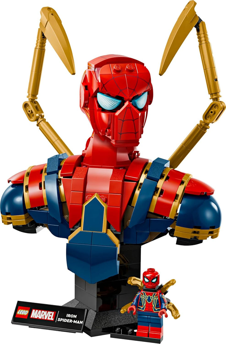 LEGO | Marvel Iron Spider-Man Büste - Modellbau für Erwachsene - inkl. 2 beweglichen Armen, drehbare