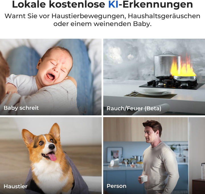 IMILAB 4K 8MP Innenkamera, 360° Überwachungskamera für Haustiere/Babys mit Xiaomi Home App, Kabelgeb
