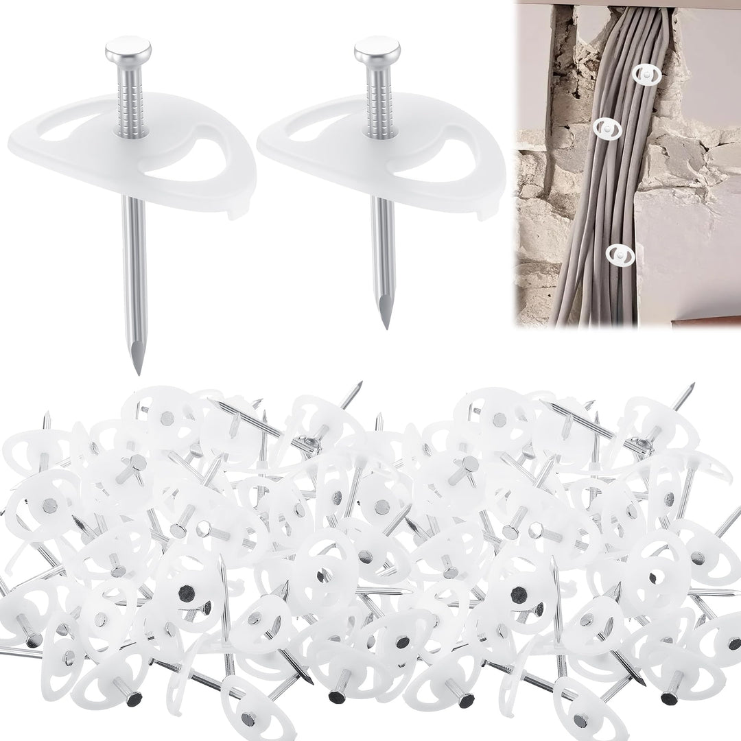 Enhon 150 Stück Nagelscheiben mit Montagenagel, 75 Stück 3,2 x 40mm und 75 Stück 3,5 x 50mm Montagen