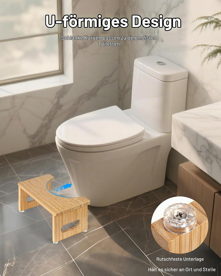 Toilettenhocker Holz – WC Hocker fur Erwachsene – Toilettenhocker Holz Klappbar - Squatty Kackhocker