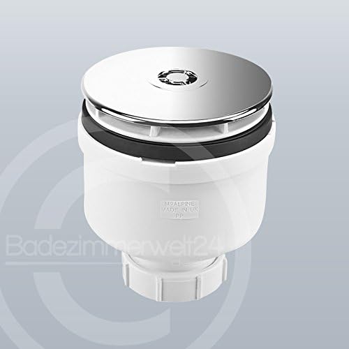 Senkrechte Ablaufgarnitur/Siphon 90mm Chrom für Duschwannen/Duschtassen Dusche Senkrechter Abgang Ch