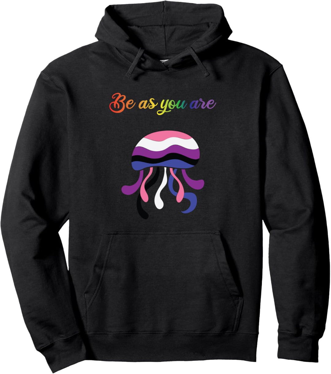 Qualle gederfluide , Genderfluid Regenbogen LGBT Pullover Hoodie