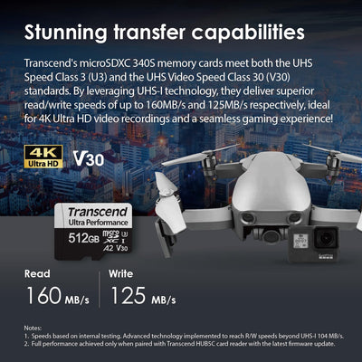 Transcend 256Go microSD mit Adapter UHS-I, TS256GUSD340S 256GB, 256GB