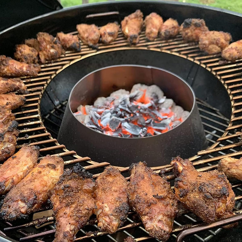 GFTIME BBQ Whirlpool für Kugelgrills Weber 57cm, 68CM Weber Smokey Mountain Vortex, Holzkohle Briket