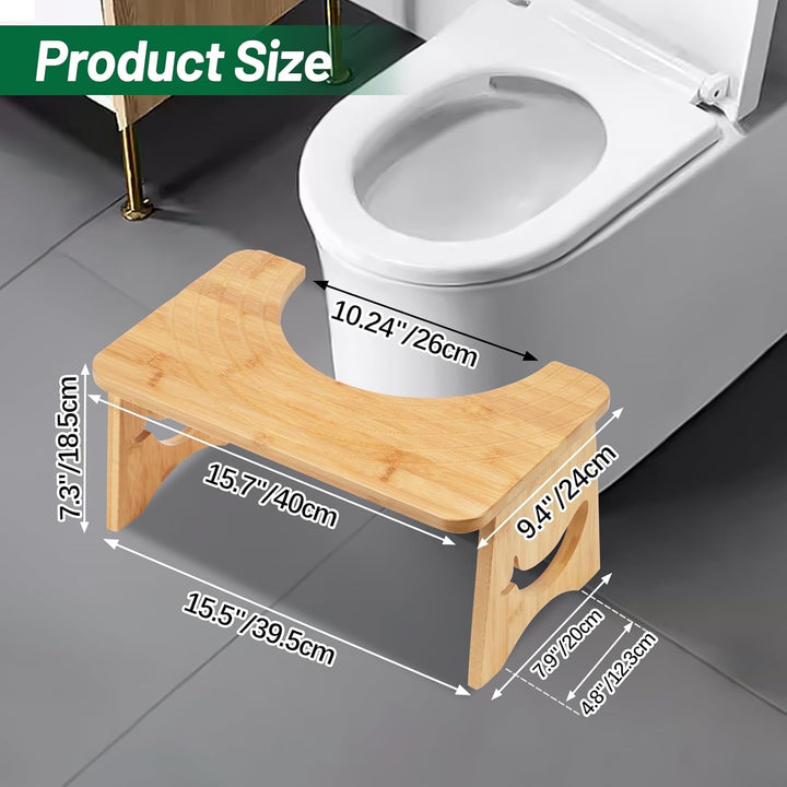 Bambus Toilettenhocker für das Badezimmer, klappbar Badhocker WC Hocker für Erwachsene, Klohocker Fa