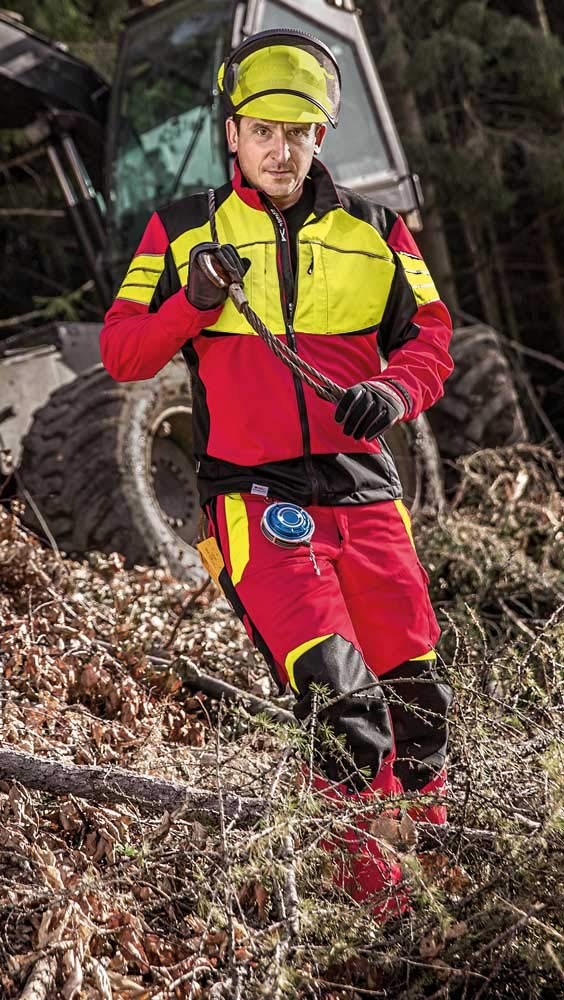 KÜBLER Forest Schnittschutzhose PSA 3, Farbe: Rot/Warngelb, Grösse: M 82