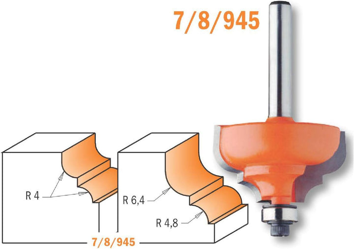 CMT ORANGE TOOLS 944.350.11 - PROFIL-FRÄSER M/ANLAUF. HM S=8 R=4.8/6.4