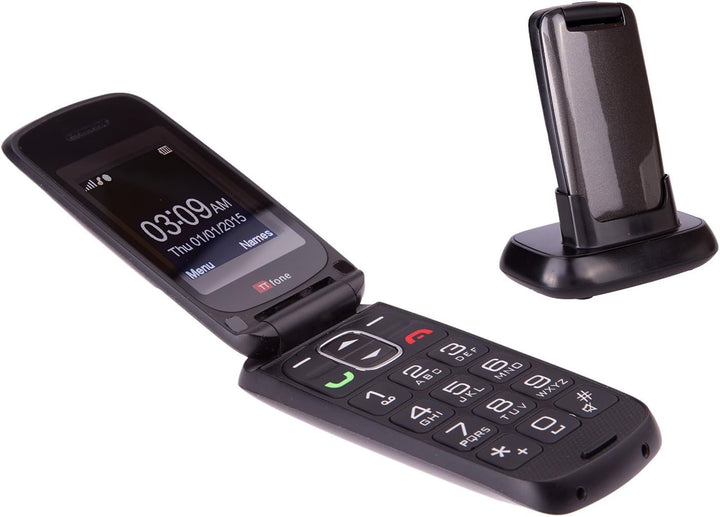 TTfone Star Simple Einfach zu Benutzendes Sim-Freies Klapptelefon mit grossen Tasten (Grau), Grau