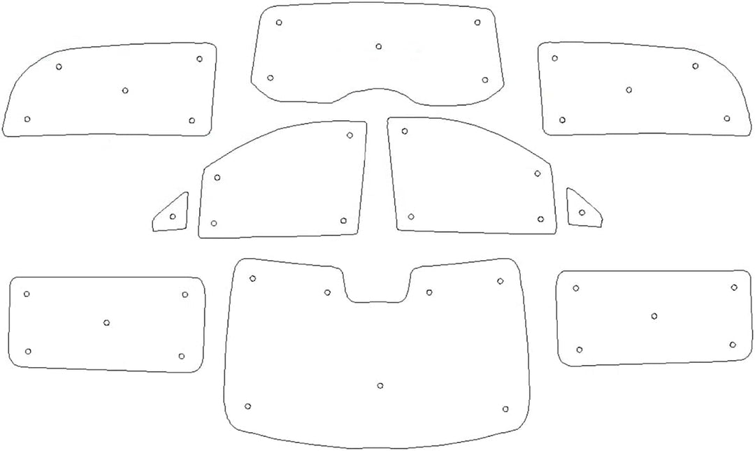 Fensterrollo-Set für Mercedes V-Klasse (2014-Datum), komplettes Set LWB, reversibel und Thermisch mi