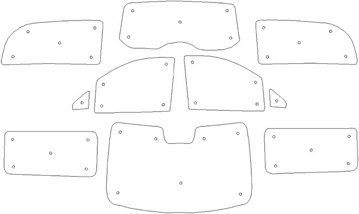 Fensterrollo-Set für Mercedes V-Klasse (2014-Datum), komplettes Set LWB, reversibel und Thermisch mi