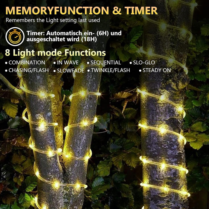 Gimisgu Lichterschlauch Aussen 30m Led Schlauch Warmweiss 720 Led Lichtschlauch mit Timing Controlle