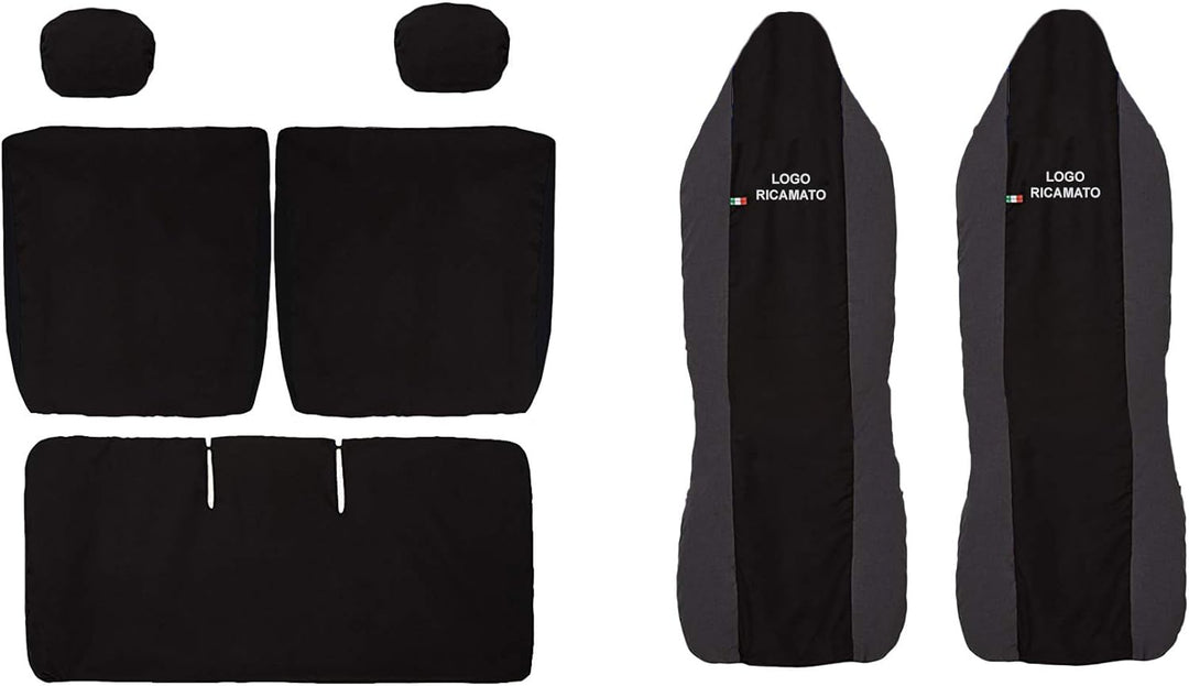 Lupex Shop 107_b.gs 107 zweifarbige Sitzbezüge - schwarz dunkelgrau