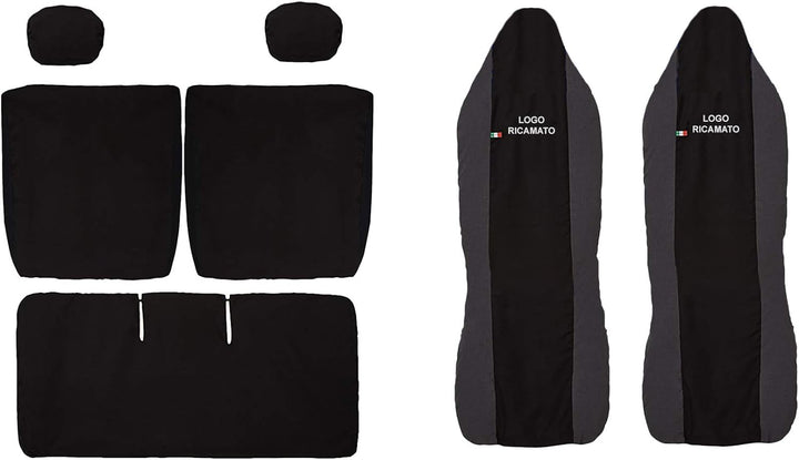 Lupex Shop 107_b.gs 107 zweifarbige Sitzbezüge - schwarz dunkelgrau