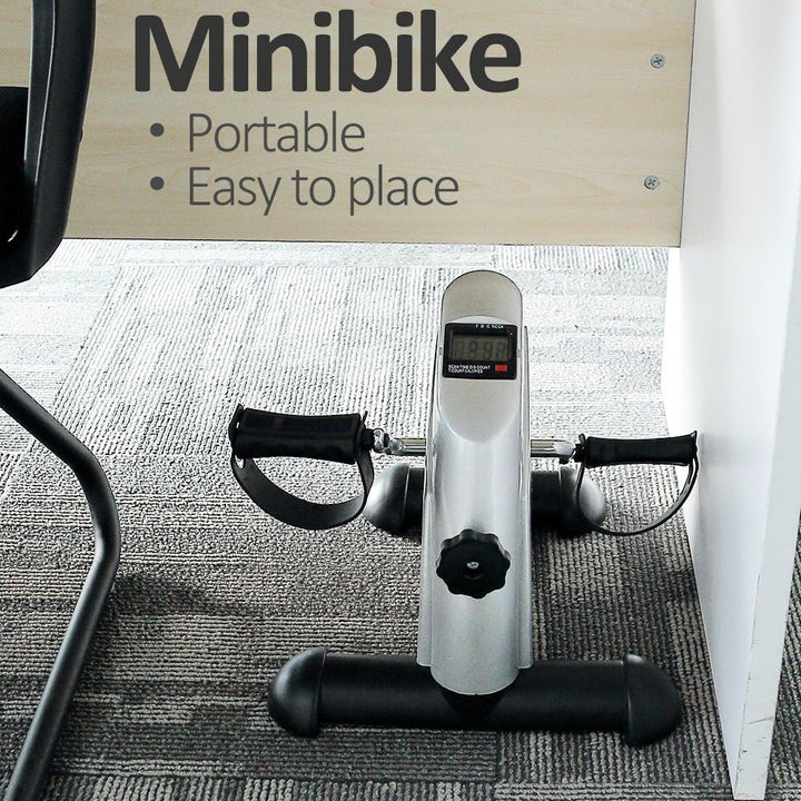 Minibike Heimtrainer Bewegungstrainer Pedaltrainer Trainingsgerät Fitnessgerät mit LCD-Monitor Einst