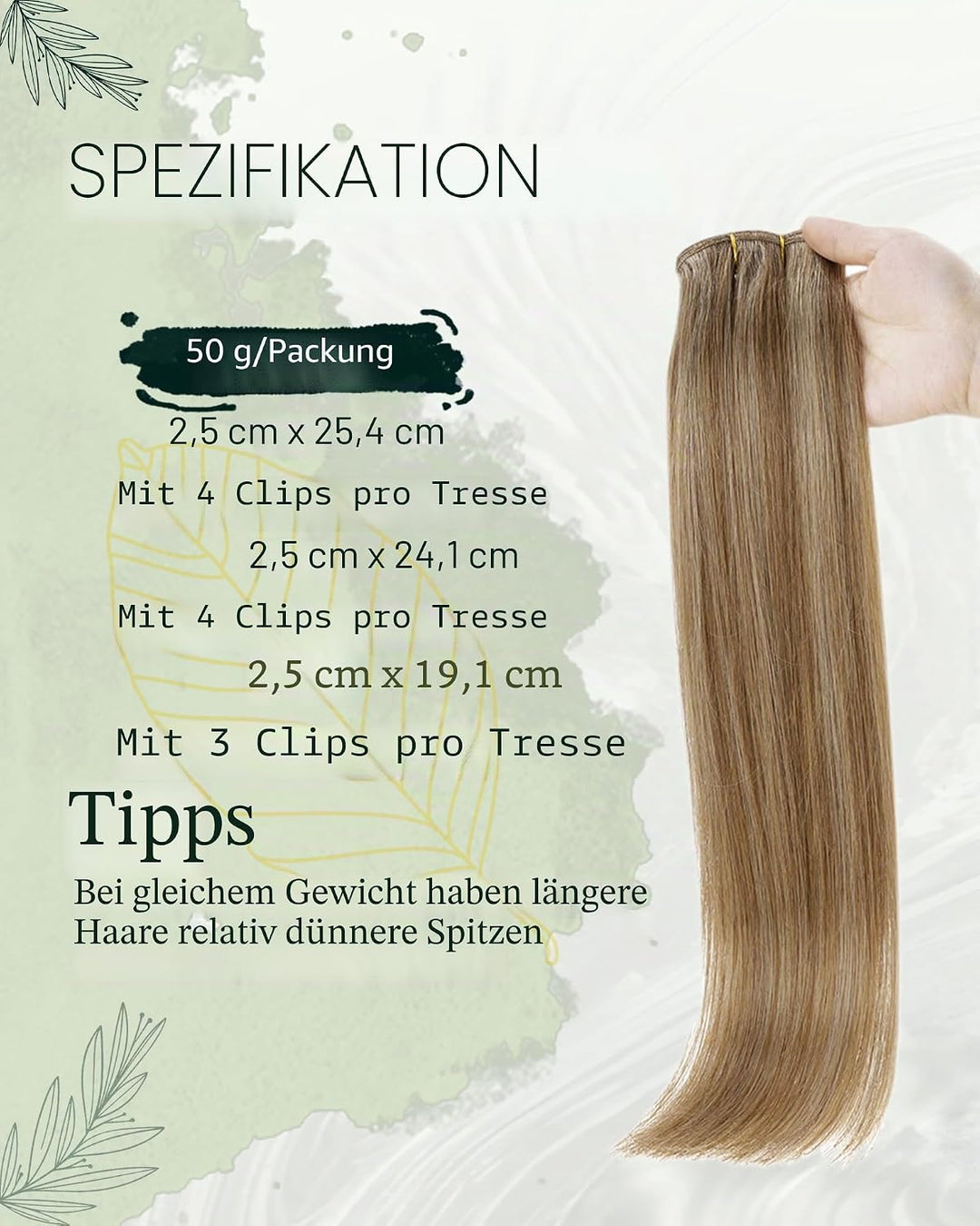 RUNATURE Clip on Extensions Echthaar Blond mit Goldblond Clip in Haarverlangerung Echthaar Remy Haar