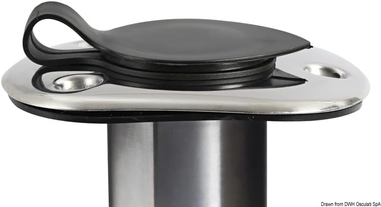 Osculati Angelrutenhalter z.Einbau aus VA-Stahl 42 mm 60°