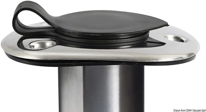 Osculati Angelrutenhalter z.Einbau aus VA-Stahl 42 mm 60°