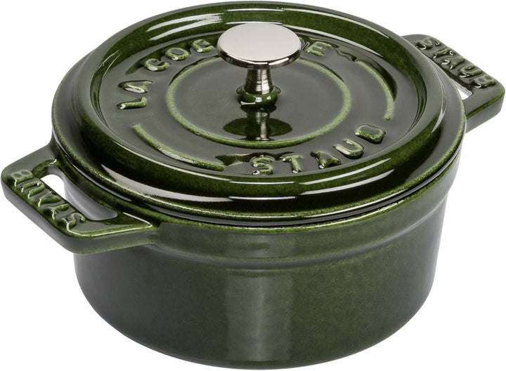 Staub 40509-804-0 Mini Cocotte, rund mit Deckel 10 cm, 0,25 L, induktionsgeeignet, mit mattschwarzer