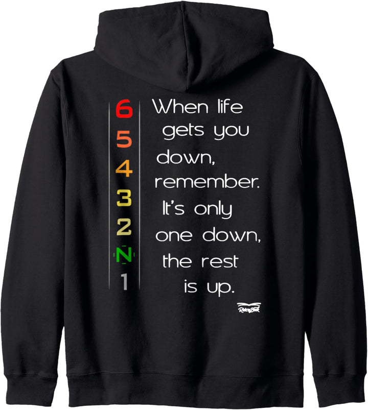 When life gets you down Motorcycle Motorbike Gears On Back Kapuzenjacke