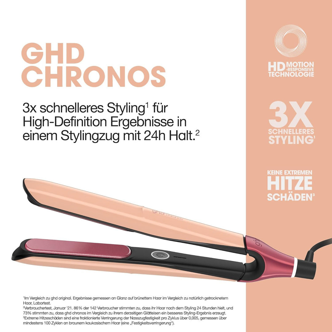 ghd chronos Glätteisen: Fortschrittlichster smarter Styler, für alle Haartypen, 26mm Platten, 3x sch