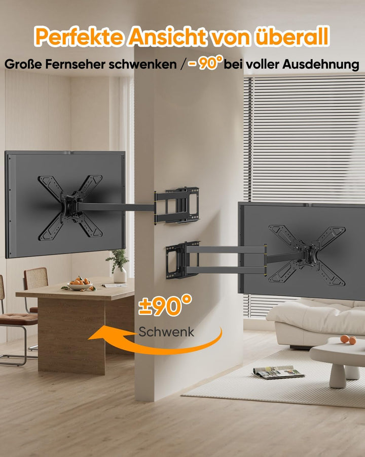 FORGING MOUNT TV Wandhalterung mit 1220mm Langem Arm, Schwenkbare Neigbare TV Halterung für 26-75 Zo