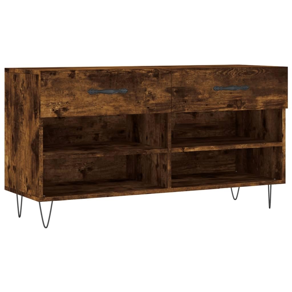 vidaXL Schuhbank Räuchereiche 102x35x55 cm Holzwerkstoff, Räuchereiche