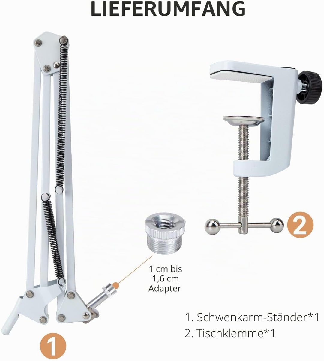 SUNMON für Fifine AM8 Mikrofon Arm, Universeller Mikrofonarm Tisch für Fifine K688 PodMic Boom Arm M