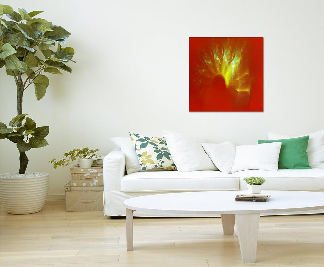Paul Sinus Art Modernes Wandbild Abstrakt019_60x60cm Abstrakte Kunst Kunstdruck auf Leinwand Zeitlos