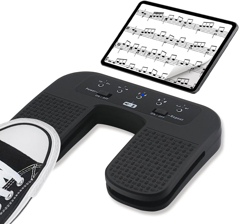 Tavsou Bluetooth Page Turner Pedal für Tablets Smartphones wiederaufladbar lautlos (Plus), Plus