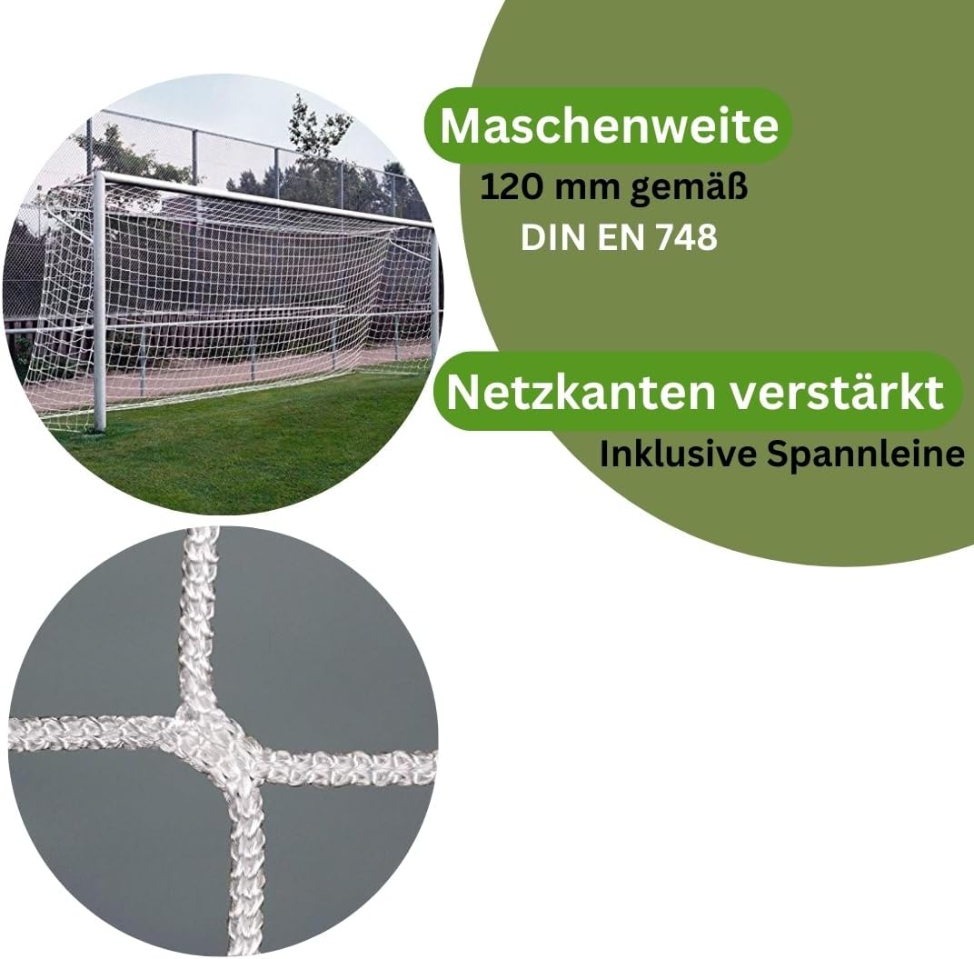 Fussball Tornetz Fussballtornetz 7,50 x 2,50 m Tiefe Oben 2,00 / unten 2,00 m Fussballnetz PP 4 mm F