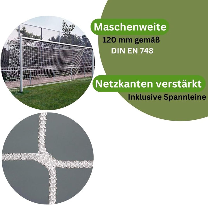 Fussball Tornetz Fussballtornetz 7,50 x 2,50 m Tiefe Oben 2,00 / unten 2,00 m Fussballnetz PP 4 mm F