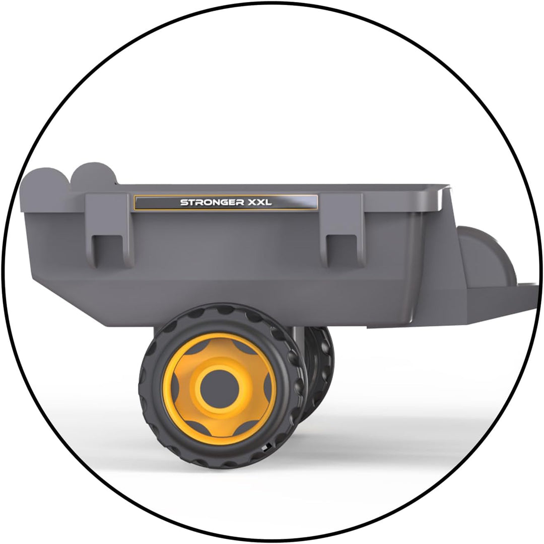 Smoby - Traktor Stronger XXL + Anhänger - Grosser Trettraktor für Kinder - Einstellbarer Sitz - Lenk