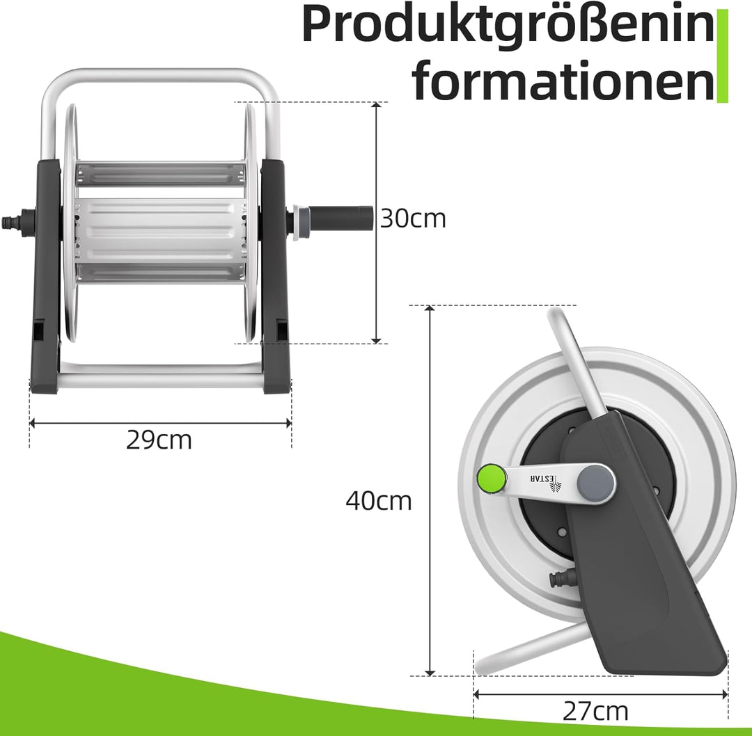 GartenSchlauchtrommel, Schlauchwagen für bis zu 20-30m 1/2 zoll-Schlauch, Wandmontierter Wasserschla