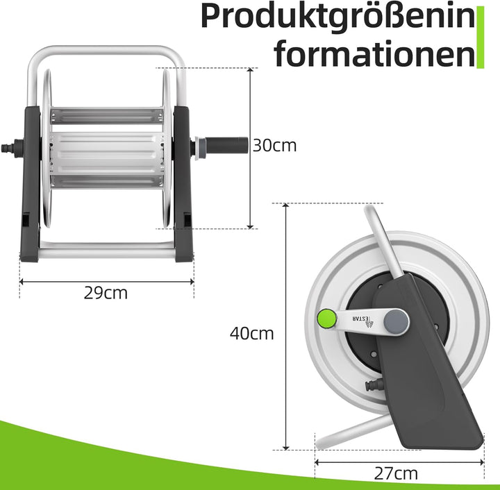 GartenSchlauchtrommel, Schlauchwagen für bis zu 20-30m 1/2 zoll-Schlauch, Wandmontierter Wasserschla