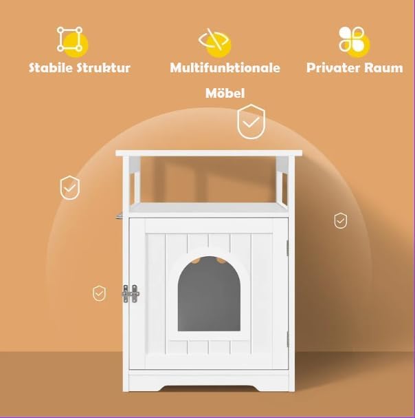 Yaheetech Katzenhaus, Katzenklo Schrank, katzenschrank für katzentoilette und kleine Katzen, Katzent