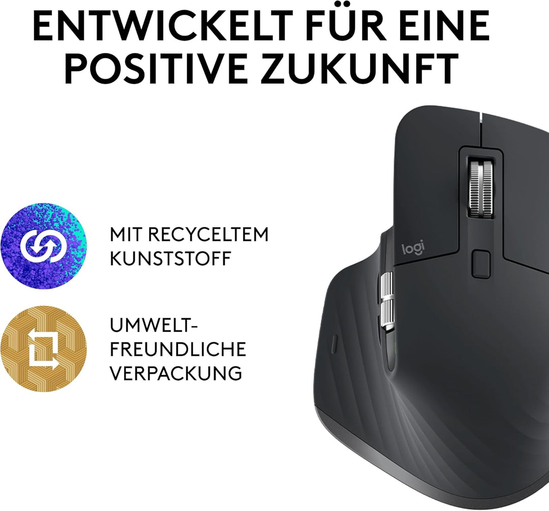 Logitech MX Master 3S - Wireless Performance Mouse, Ultra Fast Scrolling, Ergonomic, 8K DPI + De'Lon