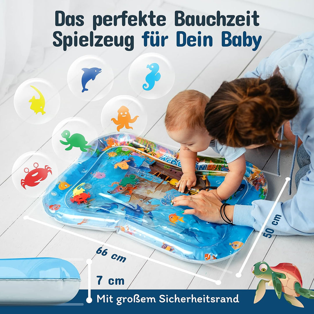 NouBaby® Wassermatte Baby BPA Frei Gross I Babymatte und Spielzeug ab 3, 6 und 9 Monate I Wasserspie