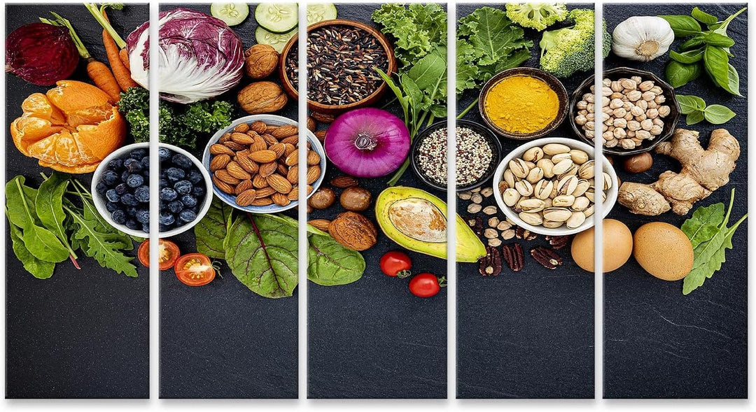 islandburner Bild auf Leinwand Zutaten Gesunde Lebensmittel Auswahl Lebensmittel Stein küchenbilder
