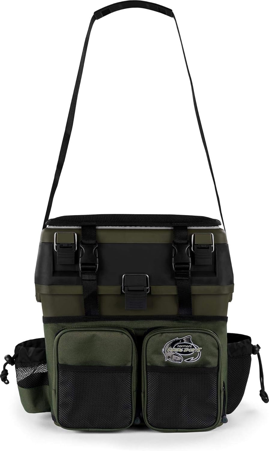Sitzkiepe Angelobox Angel-Sitzbox Angelrucksack Angeltasche Angelkoffer Angler-Gerätekasten mit 4 Ta