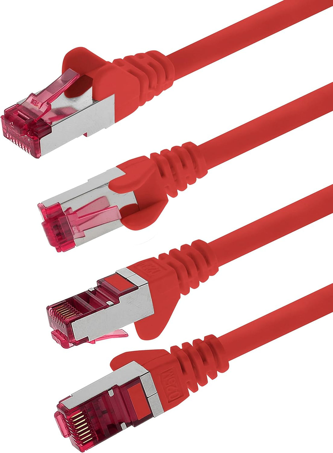 1aTTack.de 2m - rot - 10 Stück - Netzwerkkabel CAT6a (10Gb/s) S-FTP CAT 6a Lankabel - GHMT zertifizi