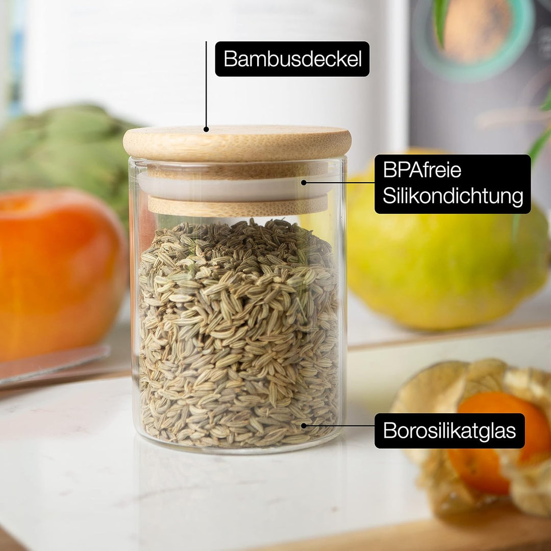 Moritz & Moritz 12 Gewürzgläser Set je 125ml - Gewürzdosen Glas inkl. Tafelsticker & Kreidestift – L