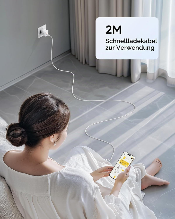 RAVIAD 33W USB C Ladegerät GaN Netzteil 2-Pack, 2-Port [USBC + USBA] PD Schnellladegerät mit USB C K