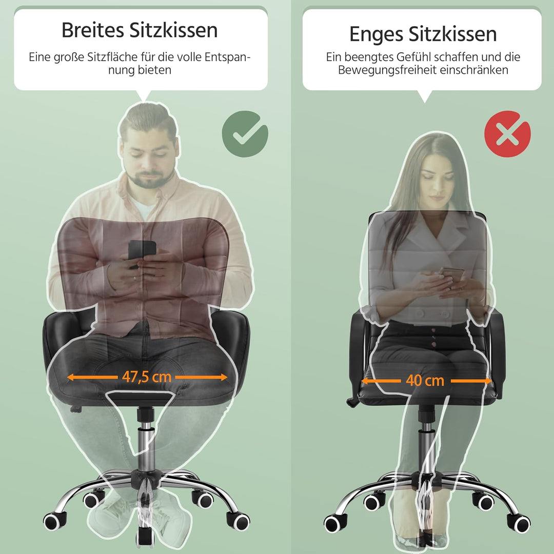 Yaheetech Bürostuhl Ergonomischer Schreibtischstuhl Bürohocker Arbeitsstuhl Drehstuhl höhenverstellb