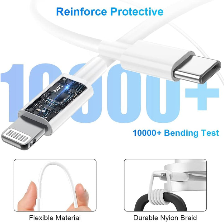 2Pack iPhone Schnellladegerät mit Ladekabel, iPhone Schnellladekebel 2m kable mit 20W USB C Ladegerä